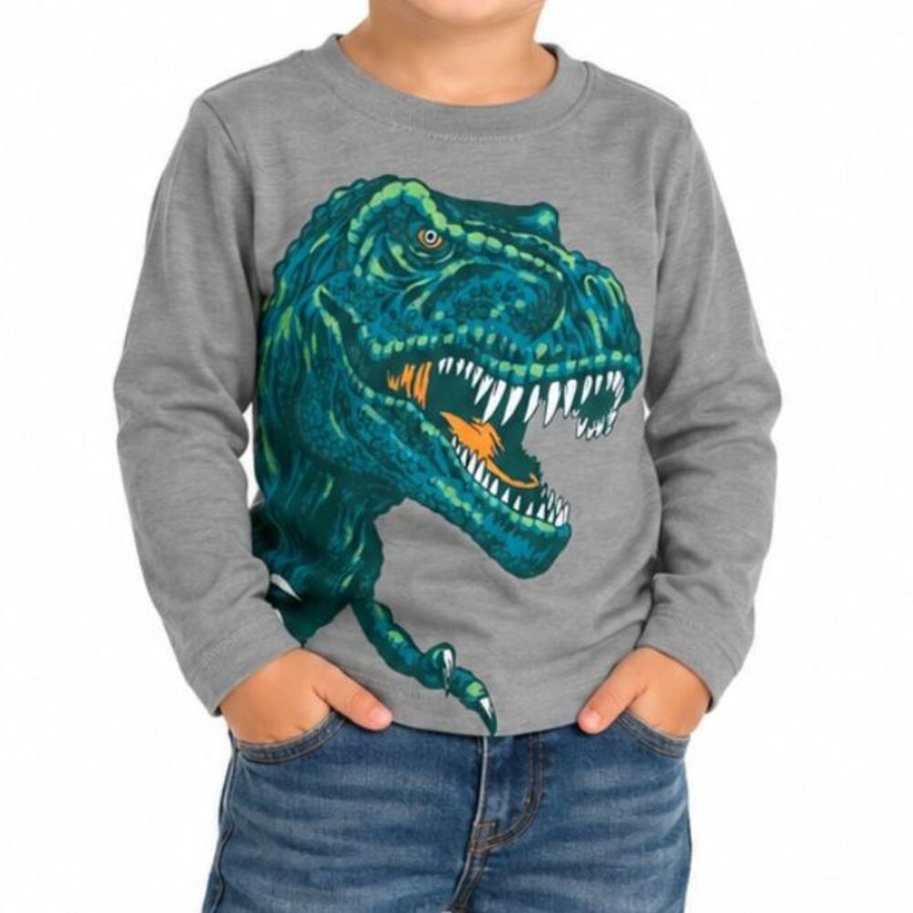 🔥 5 for $30 🔥 Maximus Rex Boys’ Long-Sleeve T-Rex Graphic Tee | Size 3T